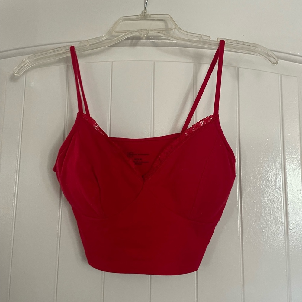 Red crop top (padded)